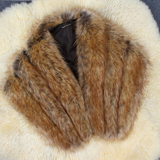 Damen Eleganter Kunstpelz-Cape R&B