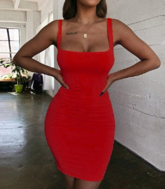 Damen Figurbetontes Minikleid mit quadratischem Ausschnitt R&B