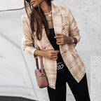 Damen modische Blazerjacke im Tweed-Stil mit schicken Knopfdetails R&B