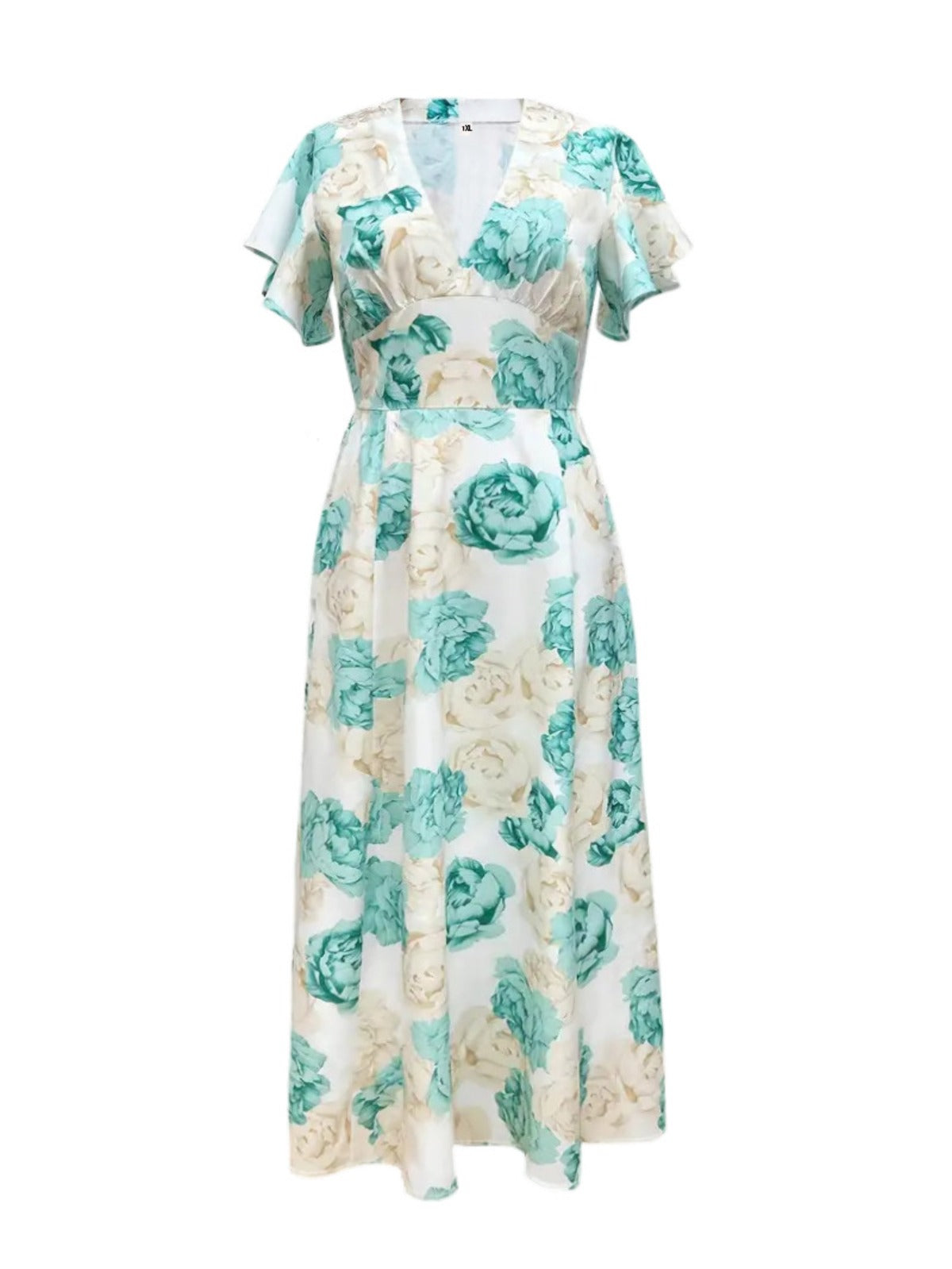 R&B | V-Ausschnitt Temperament elegant große Größe gedruckt Kleid