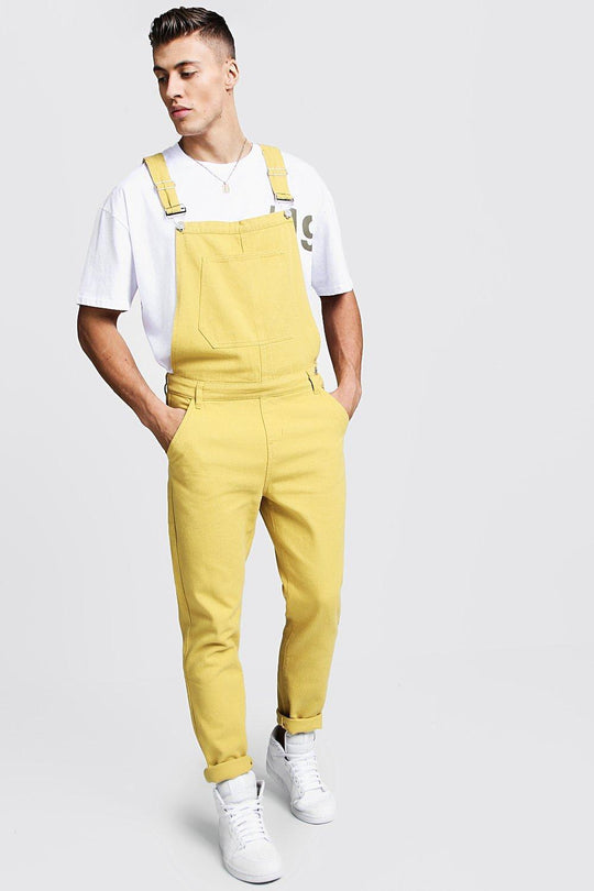 R&B Herren Denim-Latzhose mit Taschen und verstellbaren Trägern