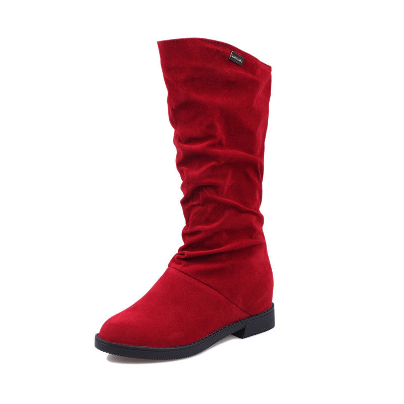 Damen Elegante und gemütliche Stiefel aus weichem Veloursleder R&B
