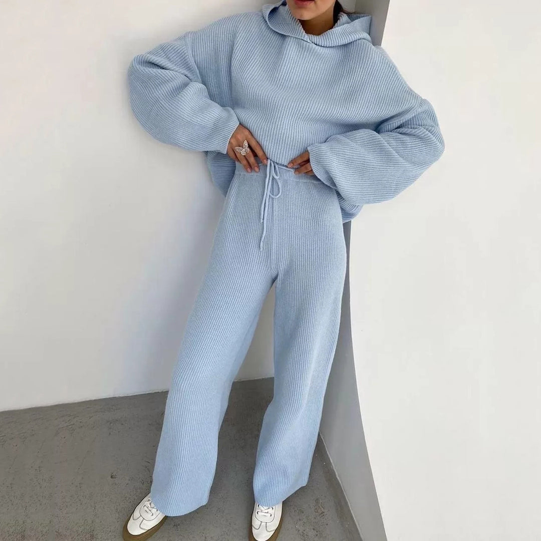 Damen bequemer Kapuzenpullover mit passender Jogginghose R&B
