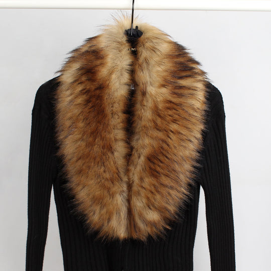 Damen Luxus Kunstfell Schal R&B