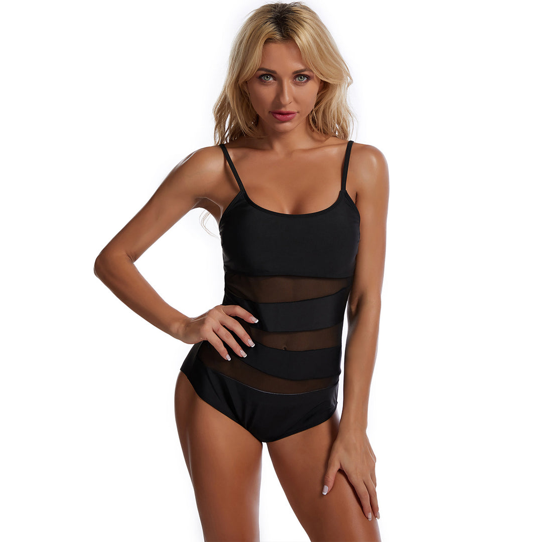 Damen Schwimmanzug mit transparenten Einsätzen und figurformendem Schnitt R&B
