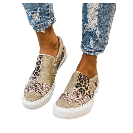 Damen modische Slip-On Sneakers mit unterschiedlichen Tiermustern R&B