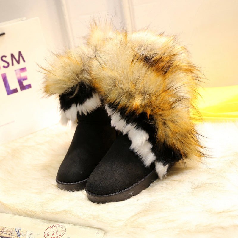 Damen Fleecegefütterte Stiefel mit modischem Kunstfellrand R&B