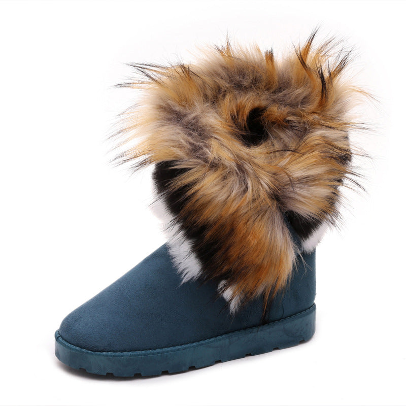 Damen Fleecegefütterte Stiefel mit modischem Kunstfellrand R&B
