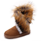 Damen Fleecegefütterte Stiefel mit modischem Kunstfellrand R&B