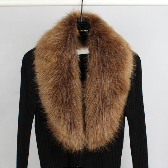 Damen Luxus Kunstfell Schal R&B