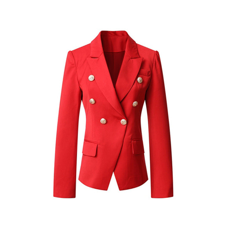 Damen Elegante Doppelreihige Blazerjacke mit goldenen Knöpfen R&B
