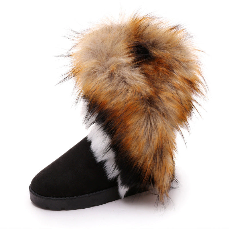 Damen Fleecegefütterte Stiefel mit modischem Kunstfellrand R&B