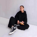 Damen bequemer Kapuzenpullover mit passender Jogginghose R&B