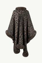 R&B | Leopardenmuster Offenes Poncho