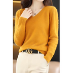 R&B | Pullover Damen V-ausschnitt Leichter und Weicher Strickpullover