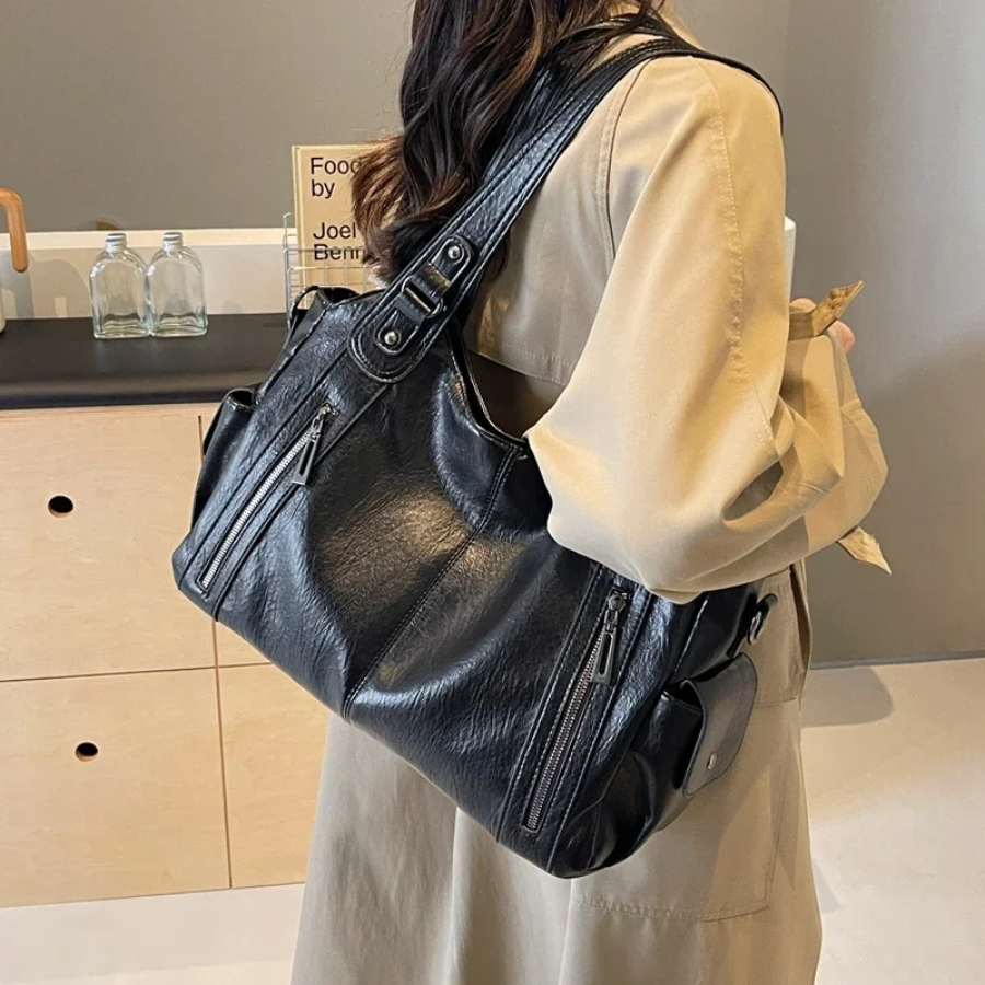 R&B | Stilvolle Lederhandtasche Mit Reißverschluss