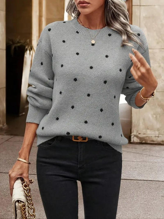 R&BMode – langärmliger poker-dot-pullover