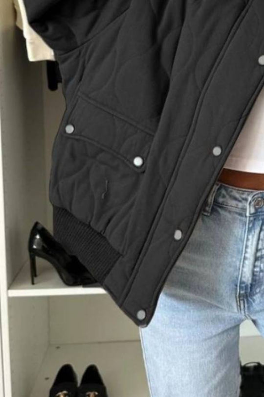 R&B | Kragen Snap Down Langarmjacke
