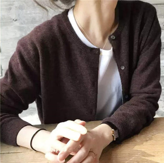 Damen Strickjacke mit feiner Textur und eleganten Knopfdetails R&B
