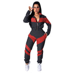 Damen Sportanzug mit stylischem Farbblockdesign und elastischem Bund R&B