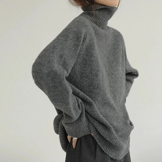 Damen Oversized Rollkragenpullover aus weichem Material R&B