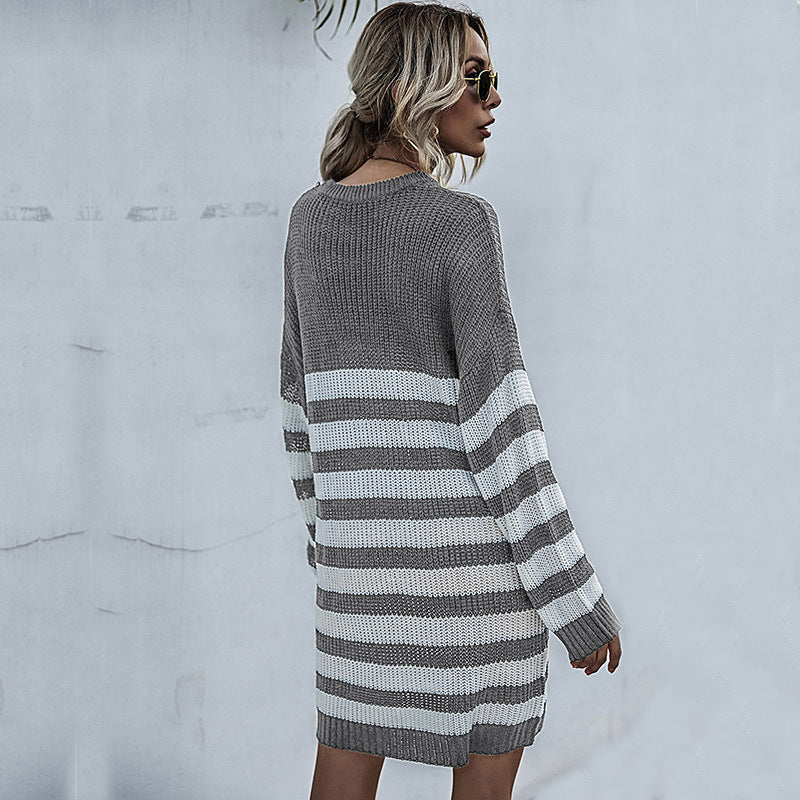 Damen Strickkleid mit lässigem Oversized-Schnitt R&B