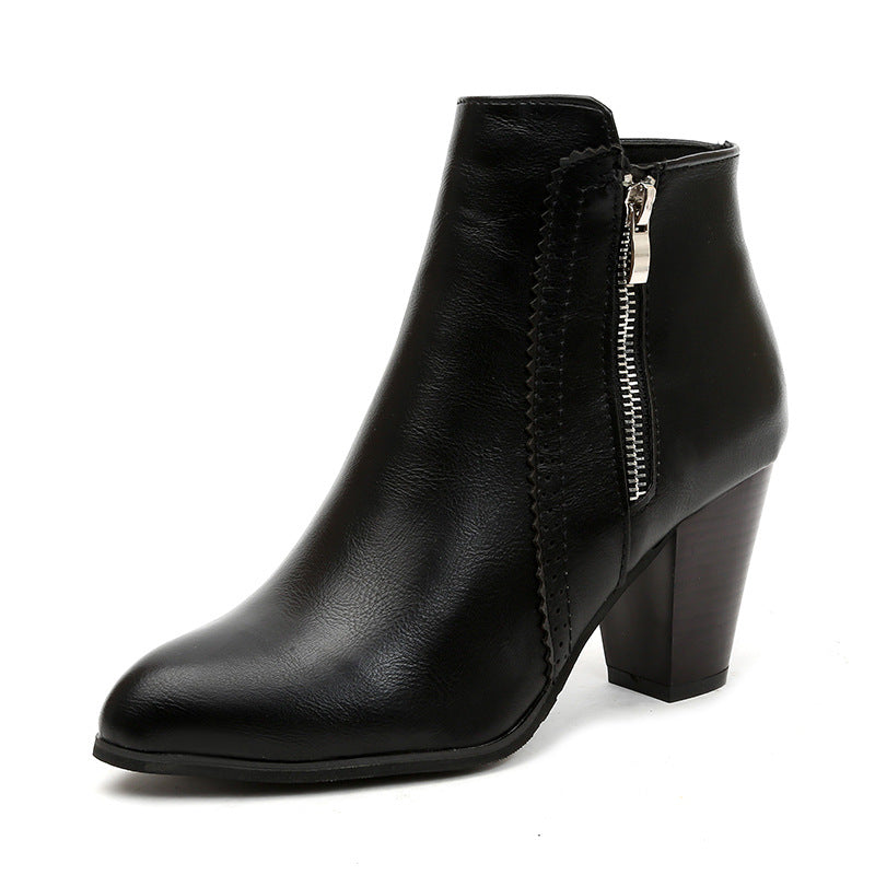 Damen Ankle Boots mit eleganter Schnürung und modischem Reißverschluss R&B