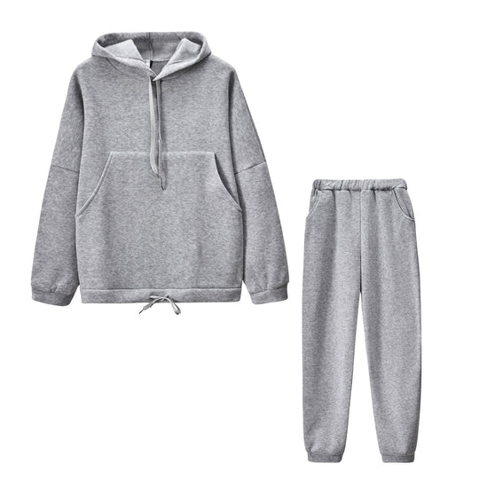 Damen lässiges Set mit Kapuzensweatshirt und bequemen Jogginghosen R&B