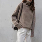 Damen Oversized Rollkragenpullover aus weichem Material R&B