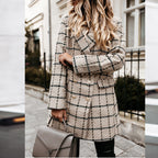 Damen gestreifter Blazer mit schmalem Schnitt und Schulterpolstern R&B