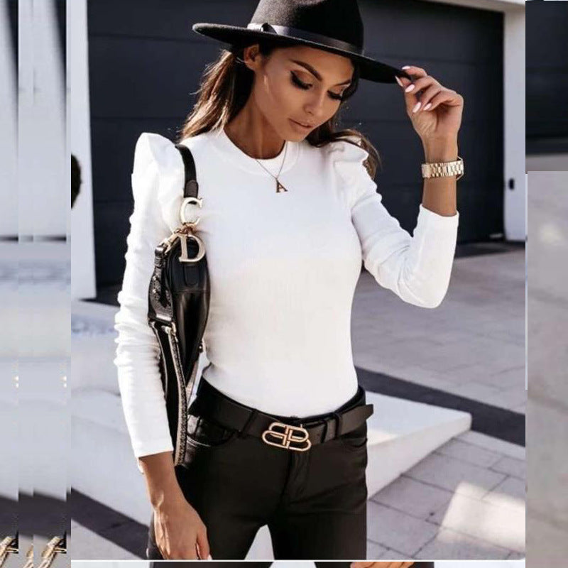 Damen Strickoberteil mit Rüschendetails und enganliegendem Schnitt R&B