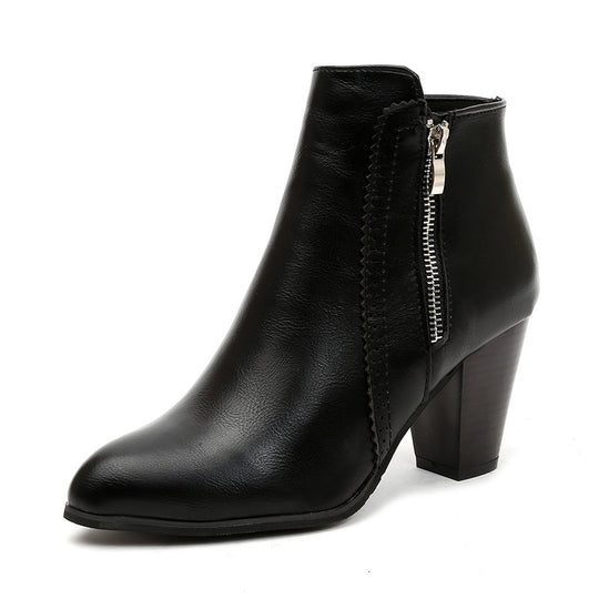 Damen Ankle Boots mit eleganter Schnürung und modischem Reißverschluss R&B