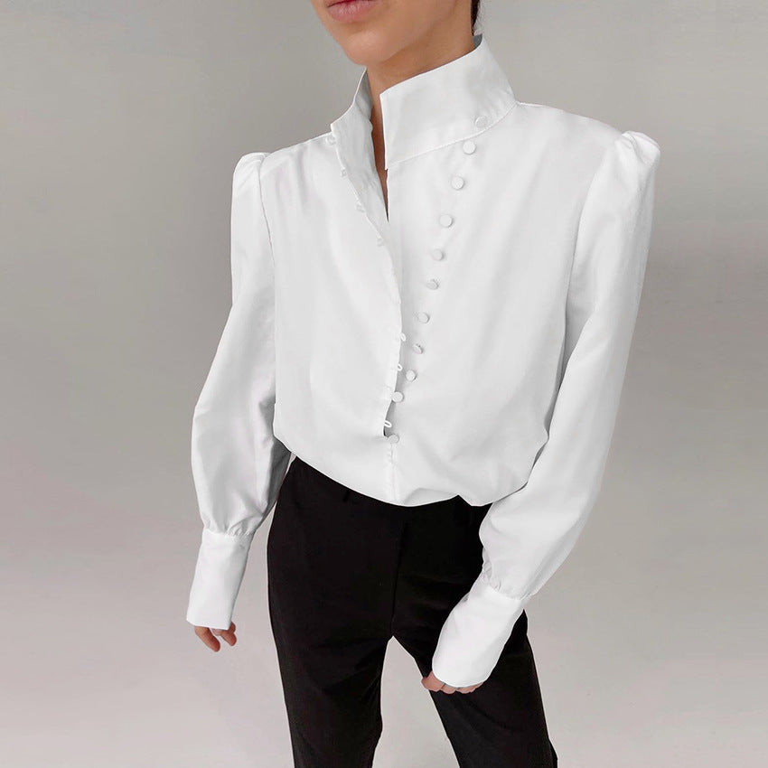 R&B | Viktorianisch Inspirierte Bluse mit Hohem Kragen