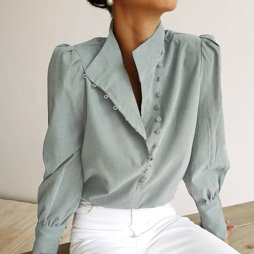 R&B | Viktorianisch Inspirierte Bluse mit Hohem Kragen