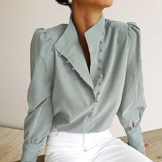 R&B | Viktorianisch Inspirierte Bluse mit Hohem Kragen