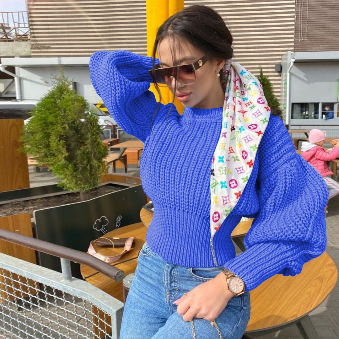 Damen Hochwertiger Strickpullover mit Zopfdesign R&B