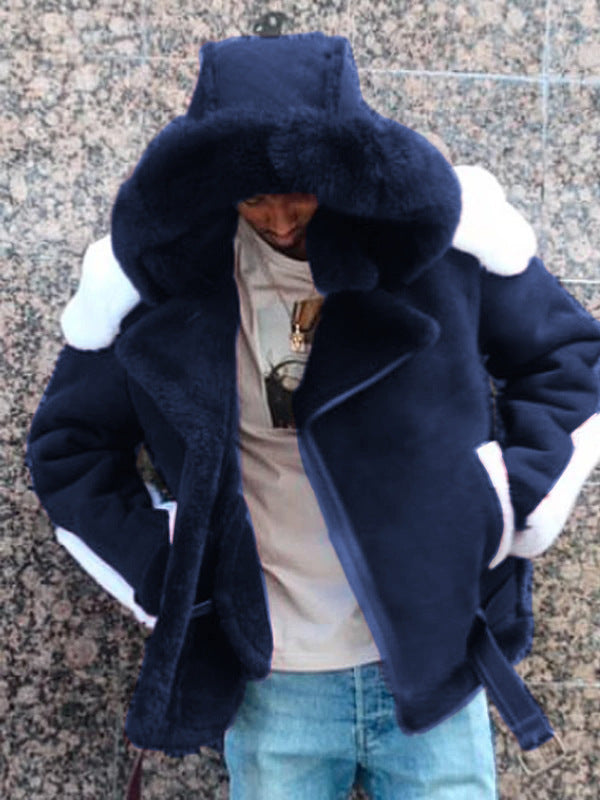 Damen luxuriöse Lammfelljacke mit abnehmbarer Kapuze und kuscheligem Innenfutter R&B