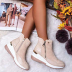 Damen Stiefeletten mit modischem Reißverschluss und eleganter Sohle R&B