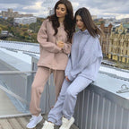 Damen lässiges Set mit Kapuzensweatshirt und bequemen Jogginghosen R&B