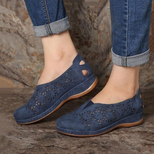 Damen bequeme Clogs mit modischem Perforationsdesign und ergonomischer Fußbettung R&B