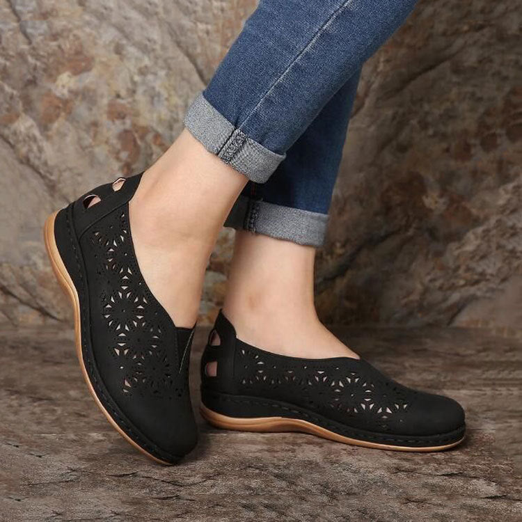 Damen bequeme Clogs mit modischem Perforationsdesign und ergonomischer Fußbettung R&B