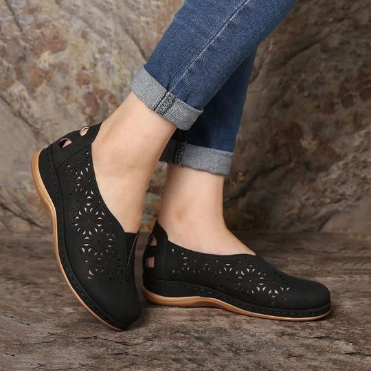Damen bequeme Clogs mit modischem Perforationsdesign und ergonomischer Fußbettung R&B