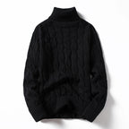 Herren Strickpullover mit Rollkragen und Zopfmuster R&B