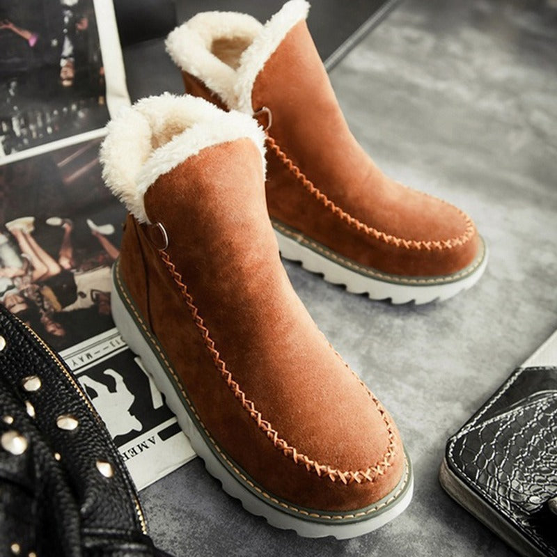 Damen Mokassin Stiefel mit kuscheligem Innenfutter und modischen Akzenten R&B