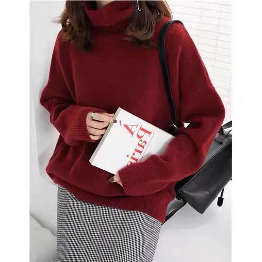 Damen Oversized Rollkragenpullover aus weichem Material R&B