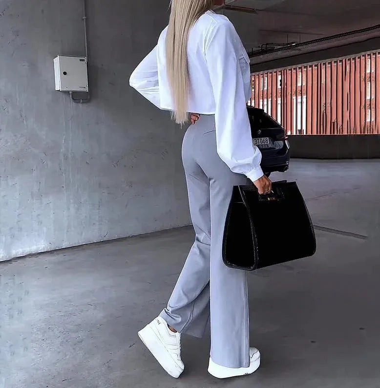 R&B | Set Aus Kurzem Blazer Mantel und Gerader Hose