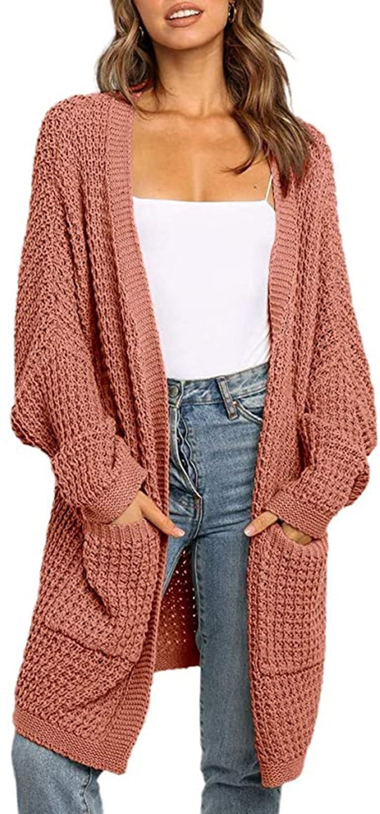 Damen Grobstrickjacke mit tiefen Taschen und lässiger Passform R&B