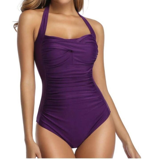 Damen Hochwertiger Figurschmeichelnder Badeanzug mit eleganten Rüschendetails R&B