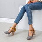 Damen Elegante T-Strap Pumps mit komfortablem Blockabsatz R&B