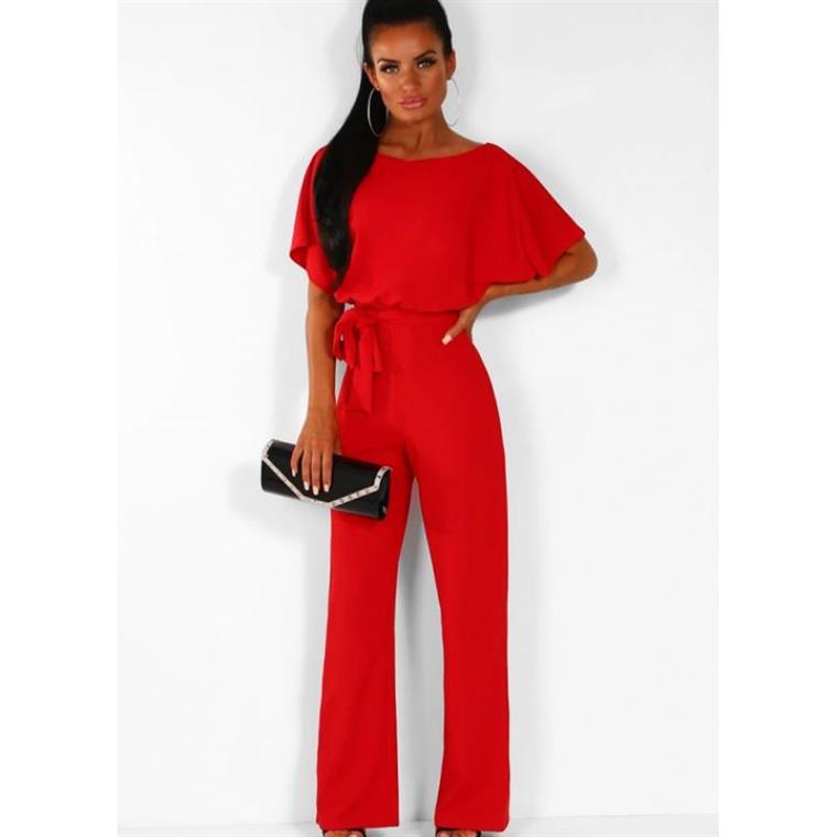 Damen elegantes Set bestehend aus fließender Bluse und weit geschnittenen Hosen R&B